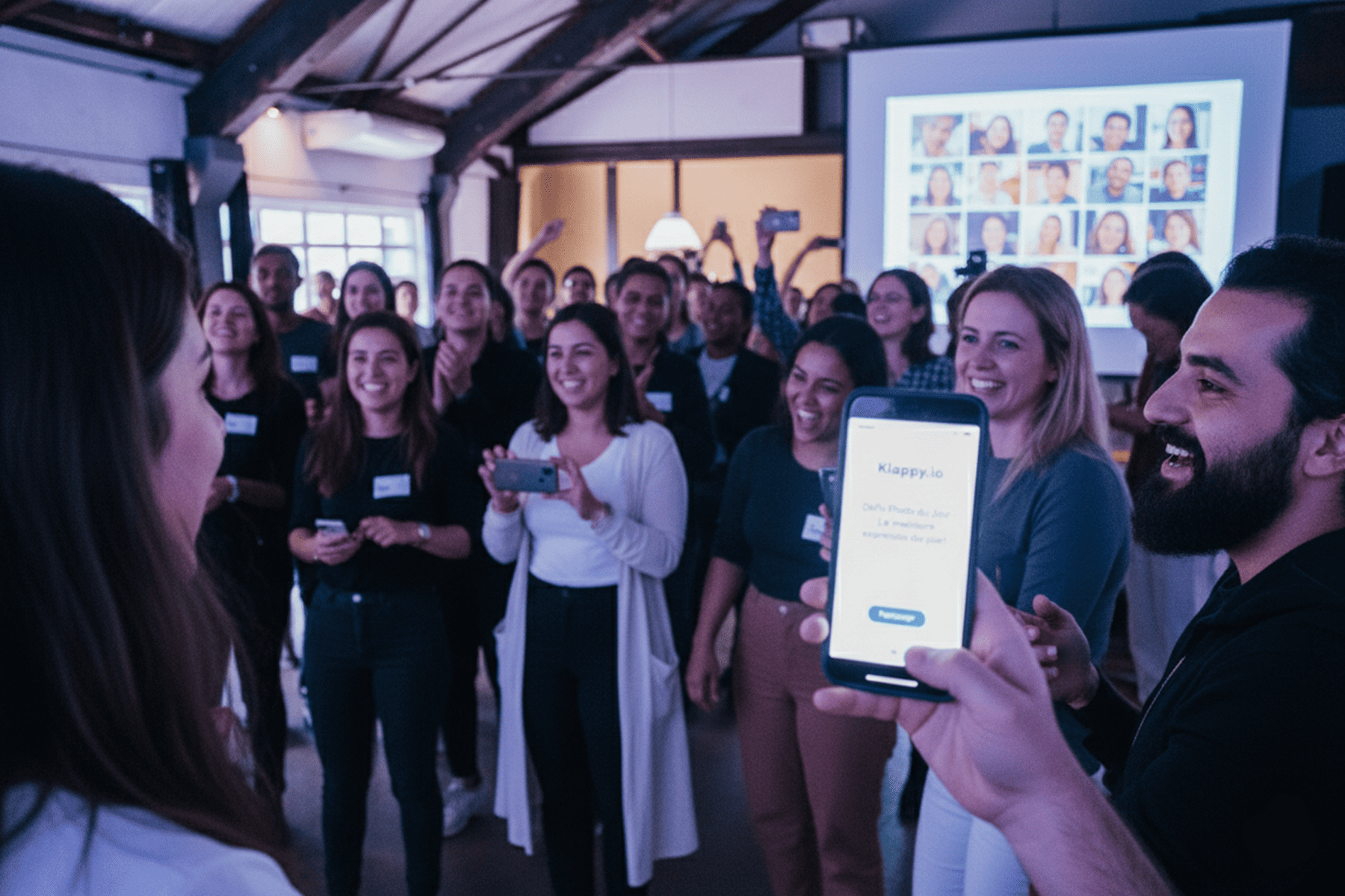 Group of people at an event using Klappy.io